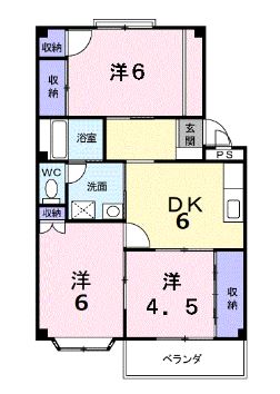 地下鉄七隈線 賀茂駅 徒歩12分 2階建 築34年の間取り写真