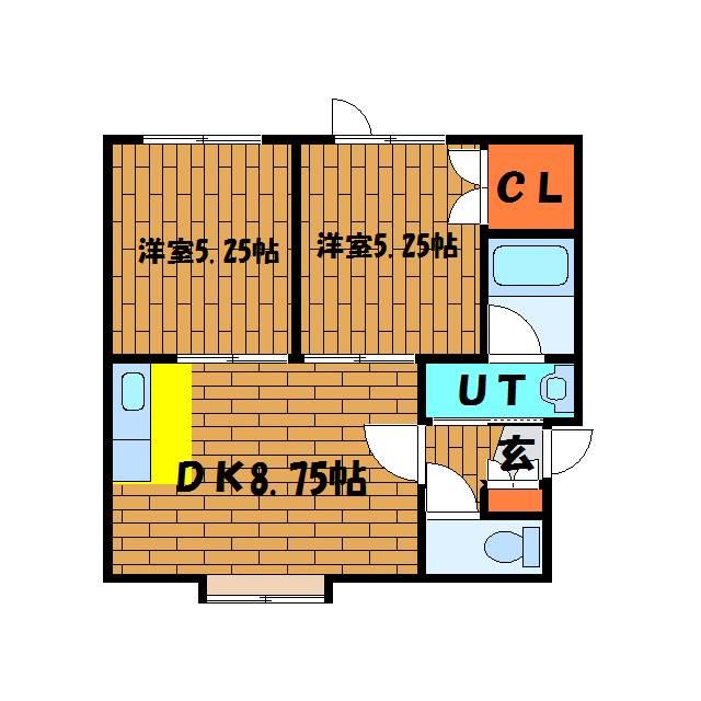 【函館市本通のアパートの間取り】