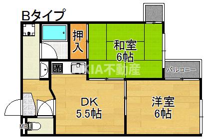 アクシスコート住之江の間取り