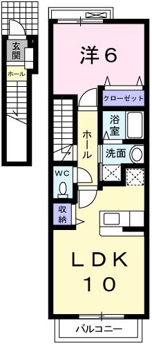 姫路市飾磨区山崎のアパートの間取り