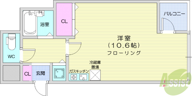 仙台市青葉区支倉町のマンションの間取り