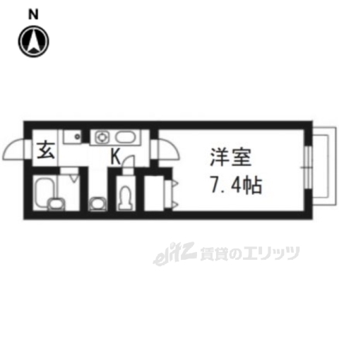 京都市伏見区鍛冶屋町のアパートの間取り