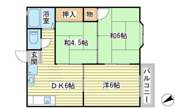 相生市赤坂のアパートの間取り