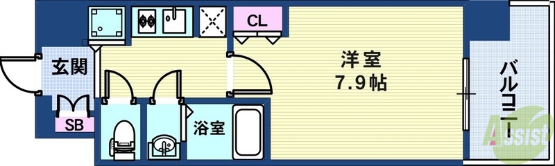 神戸市中央区生田町のマンションの間取り