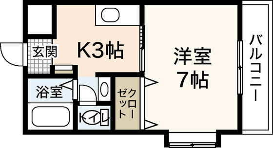 広島市安佐南区大塚西のアパートの間取り