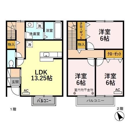 石川県金沢市富樫３（一戸建）の賃貸物件の間取り