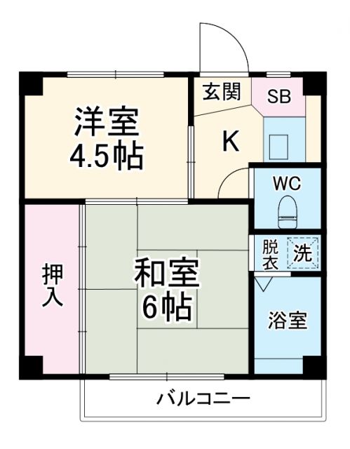 ビレッジハウス不入斗４号棟の間取り