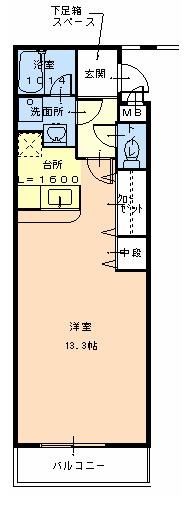 和歌山市北島のアパートの間取り