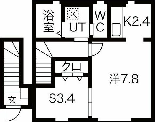 北上市常盤台４丁目築2年の間取り