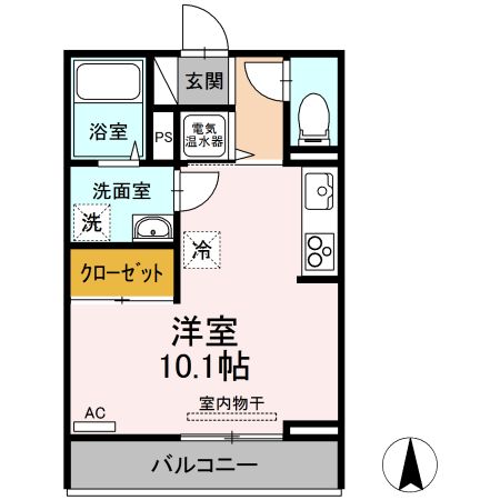 松山市西長戸町のアパートの間取り