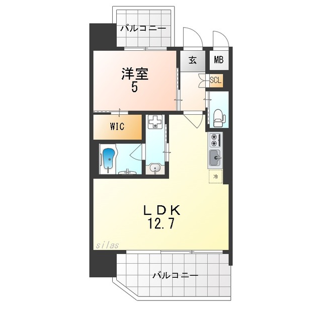 大阪市大正区泉尾のマンションの間取り