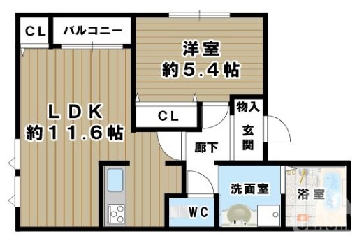 堺市堺区榎元町のアパートの間取り