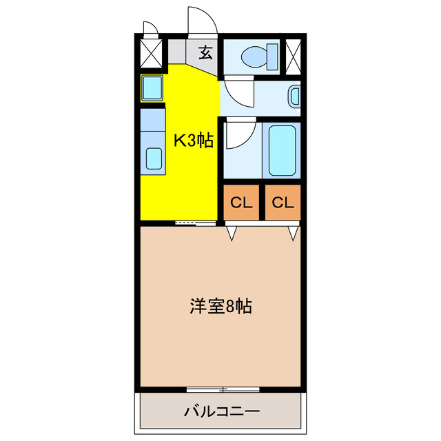 安八郡神戸町大字丈六道のアパートの間取り