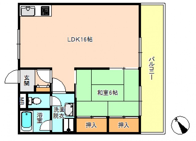 広島市西区南観音のマンションの間取り