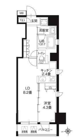 台東区台東のマンションの間取り