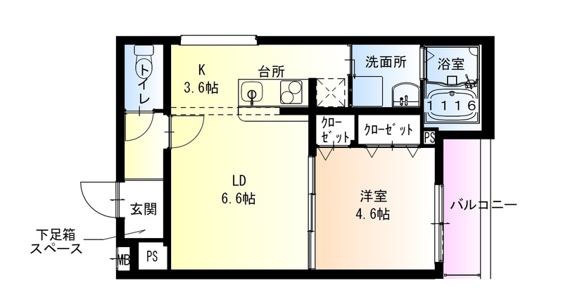 フジパレス高石千代田3番館の間取り