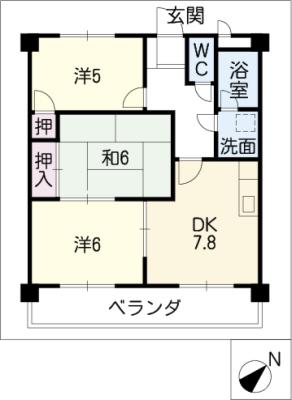 パストラル峰　Ｂ棟の間取り