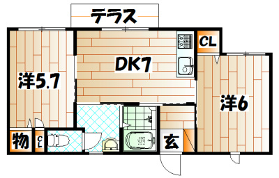 【ディアス黒原の間取り】