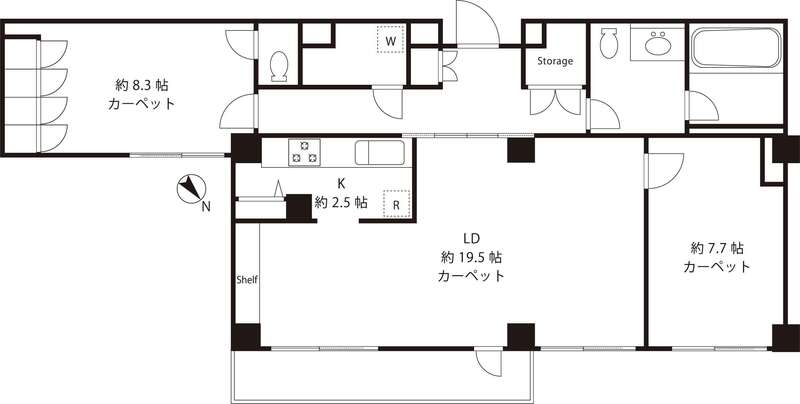 港区元麻布のマンションの間取り