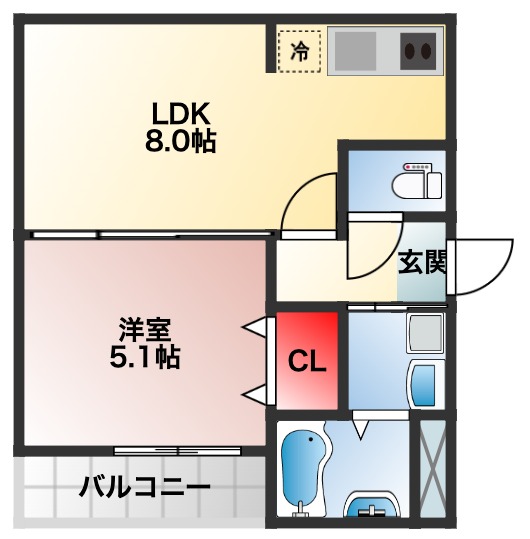 フジパレス堺大浜中町II番館の間取り