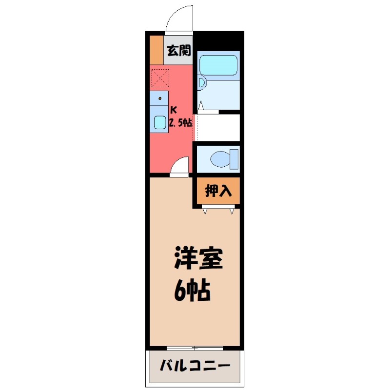 熊谷市拾六間のマンションの間取り