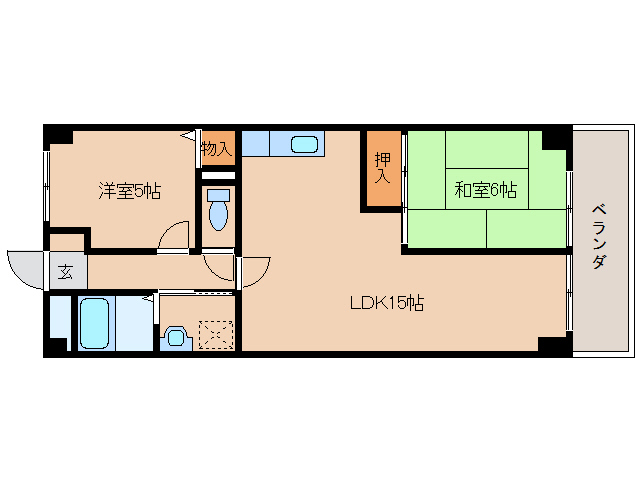 橿原市久米町のマンションの間取り