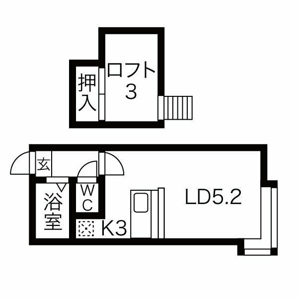 札幌市西区琴似三条のアパートの間取り