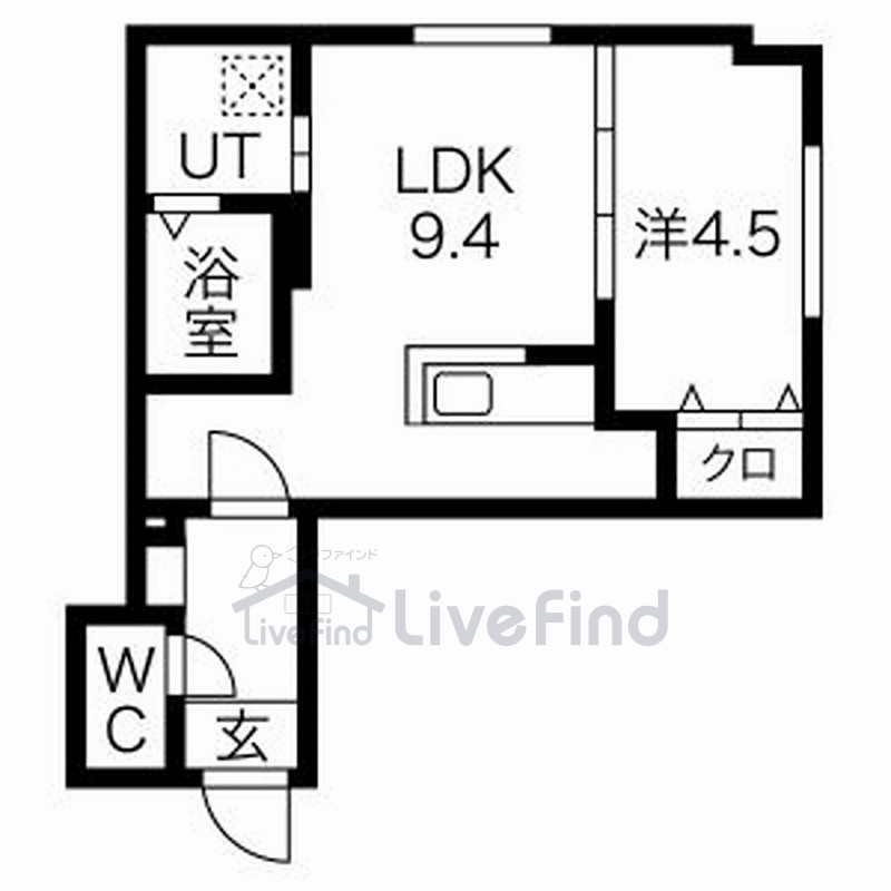 札幌市中央区北二条東のマンションの間取り