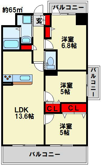 ソレアード苅田の間取り