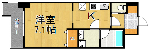 西宮市弓場町のマンションの間取り