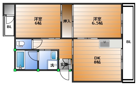 五豊ハイツの間取り