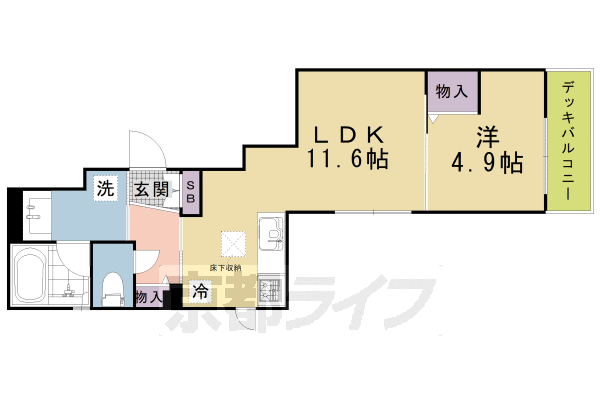 京都市上京区近衛町のマンションの間取り