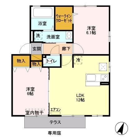 深谷市武川のアパートの間取り