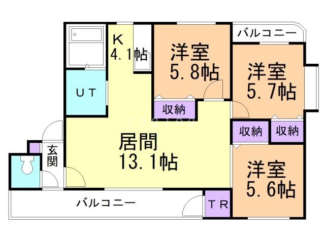 プラージュ福住の間取り