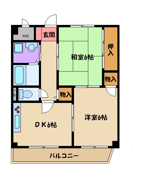 大阪市平野区喜連のマンションの間取り