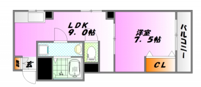 広島市西区南観音町のマンションの間取り