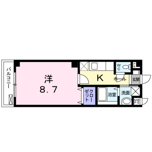 京都市左京区岩倉北池田町のマンションの間取り