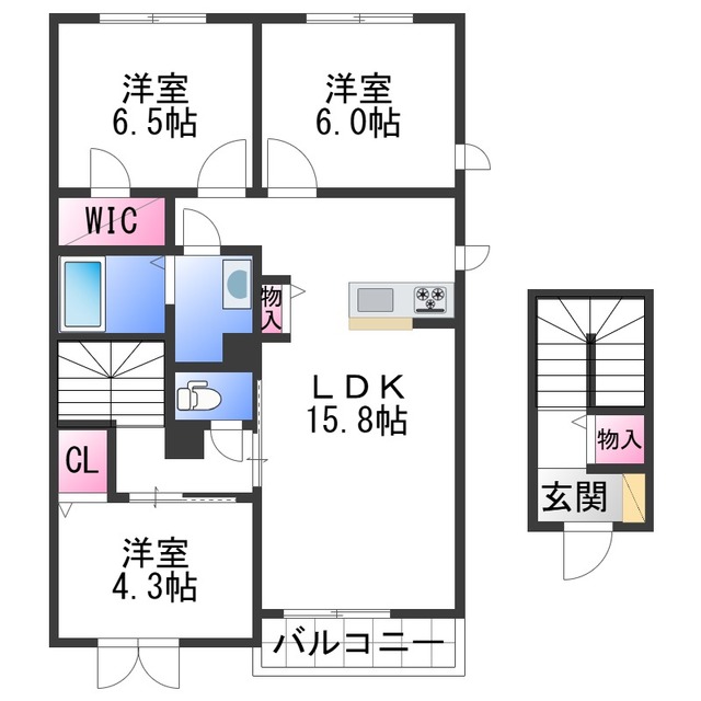 プロヌーブ内原の間取り