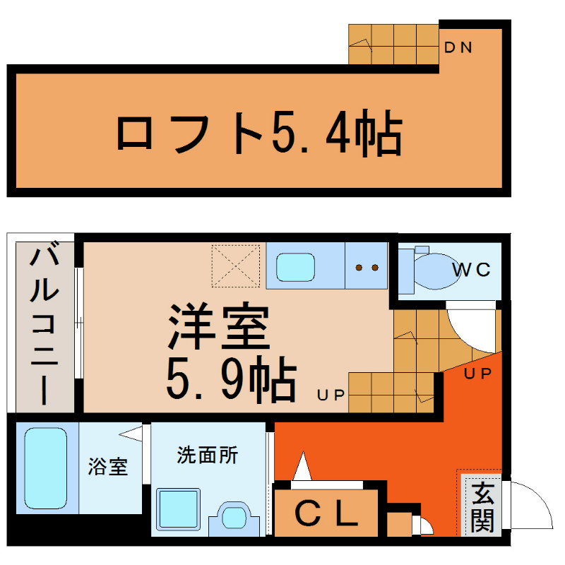 名古屋市中区新栄のアパートの間取り