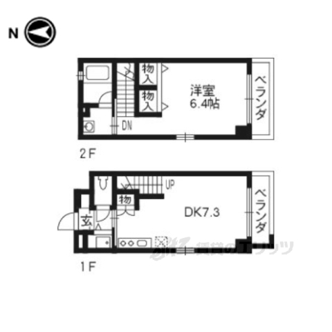 京都市左京区東丸太町のマンションの間取り