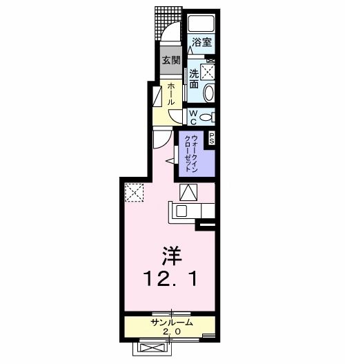 【新潟市西区五十嵐中島のアパートの間取り】