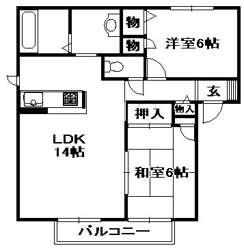 シャトーコエモンＢ棟の間取り