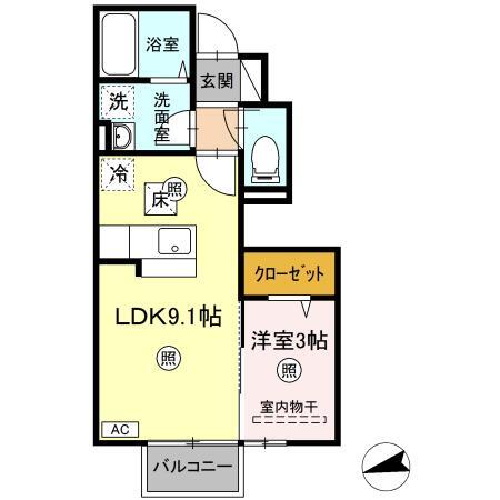 エクセルシオール吉岡南　Ｂの間取り