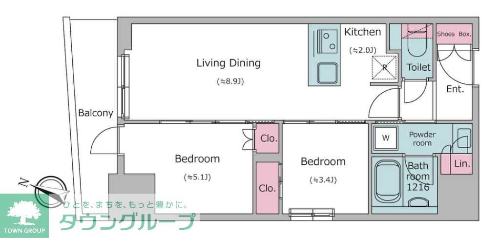 中央区日本橋本町のマンションの間取り