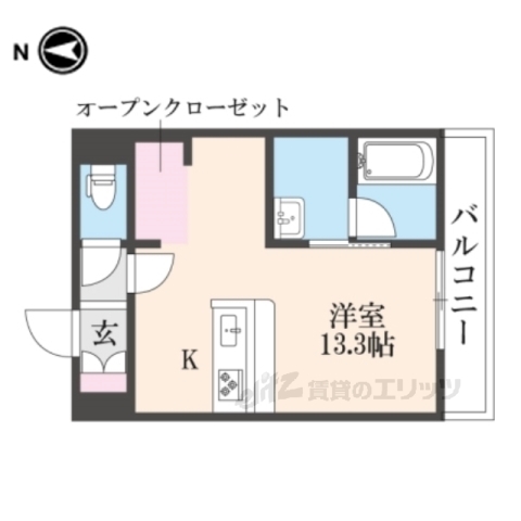 奈良市大豆山町のマンションの間取り