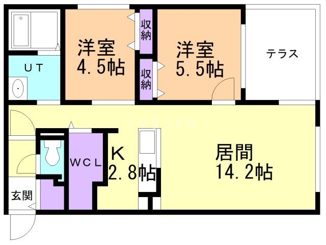 札幌市白石区菊水元町二条のマンションの間取り