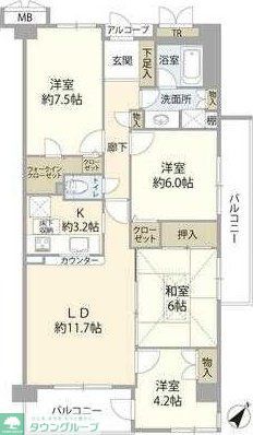 横浜市栄区小菅ケ谷のマンションの間取り