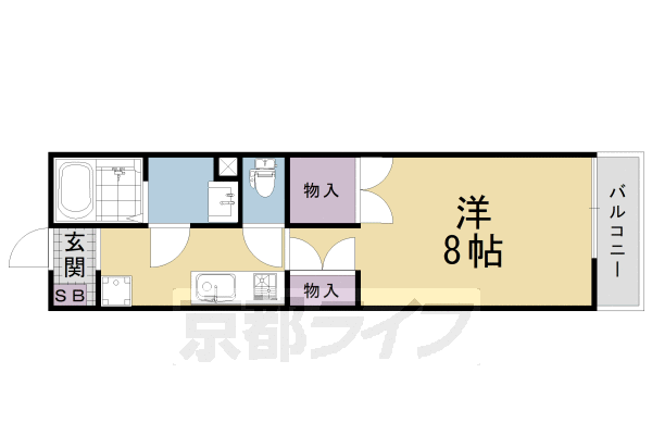 京都市伏見区新町１１丁目のマンションの間取り