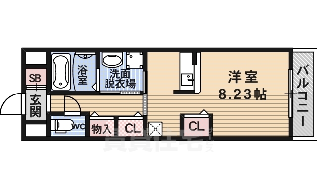 京都市右京区鳴滝松本町のアパートの間取り