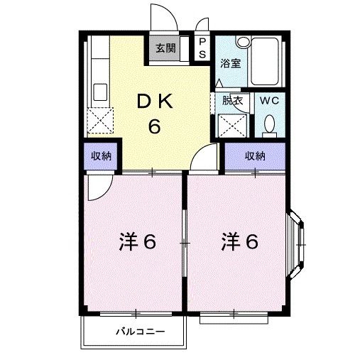 湘南新宿ライン高海 高崎問屋町駅 徒歩25分 2階建 築35年の間取り写真